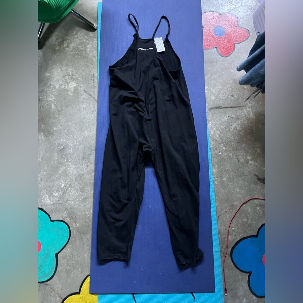 Black cotton and spandex overalls by automate brand new